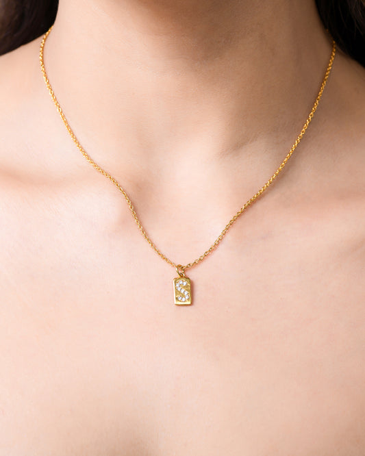 Cubic Zirconia Initial Necklace